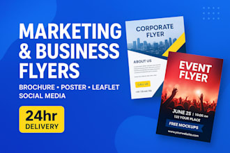 design business flyer, marketing flyer, brochure, poster, postcard