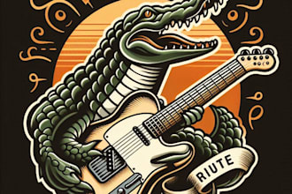design high quality vintage crocodile logo with t shirt design