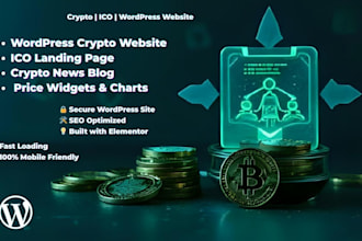 build your wordpress crypto website, ico landing page or news blog
