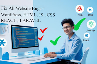 fix any website bugs  fast, clean code in 24h