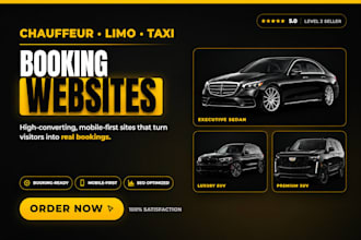design a professional chauffeur, limousine, and taxi booking website
