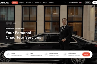design a professional chauffeur, limousine, and taxi booking website