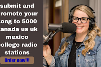submit and promote your song to 5000 canada us uk mexico college radio stations