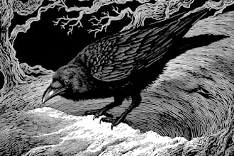 draw linocut illustration for shirt design
