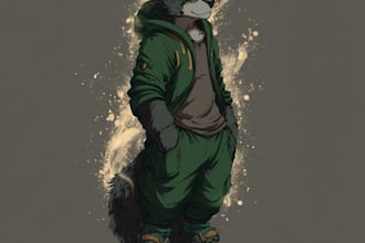 draw furry art, anthro art of your fursona, original