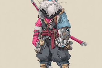 draw your custom oc furry art, anthro, fursona