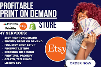 setup pod store with gelato, teelaunch, redbubble, redesign etsy digital product