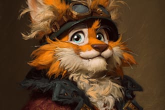 draw furry art or fursona, original furry character