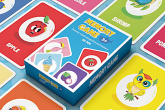 draw digital illustration kids educational card game design memory animal cards