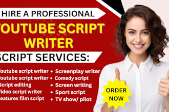 be script writer for youtube video script writing