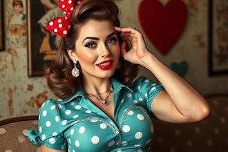 draw a pin up girl and pin up girl illustration