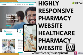 design pharmacy website, medical equipment, healthcare pharmacy website