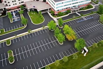 design your parking lot, parking area with 3d rendering