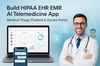 build hipaa ehr emr ai telemedicine app medical triage chatbot app doctor portal