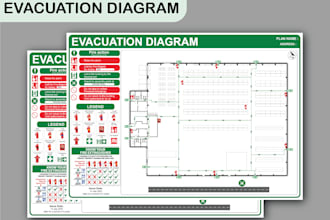 design evacuation floor plan, evacuation diagram
