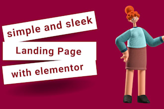 create a simple and sleek landing page by using wordpress elementor