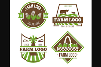 design logo for agriculture, farm, lawn care, landscape, irrigation and natural
