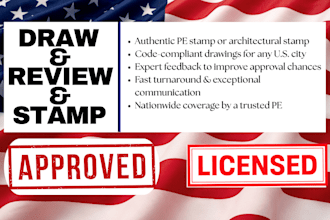 review, pe stamp, architectural drawings, architectural stamp for city permit