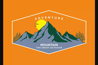 design outdoors, mountain hiking, hunting, fishing or business logo