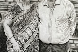 draw hyperrealistic charcoal portraits with stunning details
