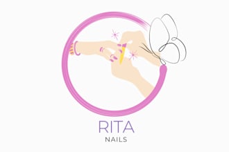 desing a modern and feminine nails logo