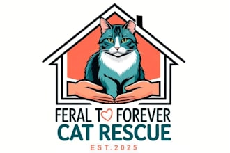 design a custom awesome cat rescue logo