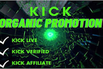 do organic kick channel promotion, kick viewers