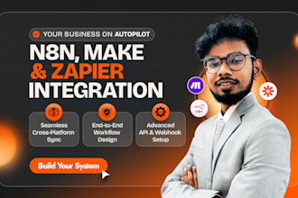 create n8n automation, make workflows, ai agent and api integration