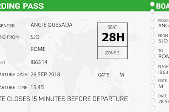 design a custom boarding pass for mugs or gifts