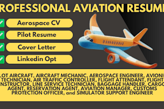 write professional ats resume, cv, and cover letter for aviation, pilot, airline