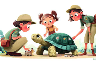 illustrate children book illustration, 3d children story book illustration