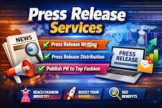 do press release distribution, press release writing, publish pr to top fashion