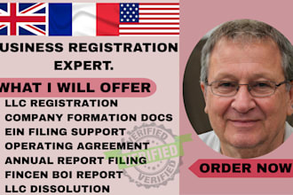 llc registration company registration, dissolve llc, annual bio report to fincen