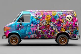 do itasha car wrap design, racing car wrap design