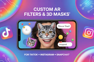 create stunning custom ar filters and 3d masks for tiktok snapchat instagram
