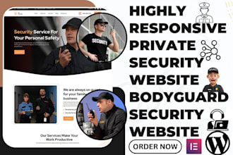 design seo private security website, security guard, bodyguard, security website