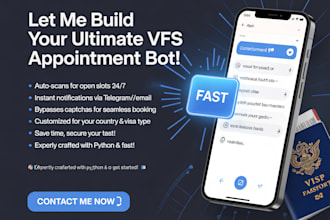 develop vfs appointment bot, vfs bot, vfs appointment bot, appointment bot, vfs
