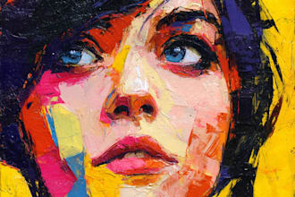 paint expressive colorful abstract portraits