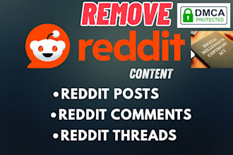 remove reddit negative defaming and unwanted content under dmca