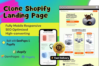 clone shopify landing page using gempages page builder