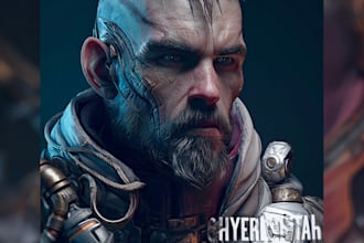 create fantasy, sci fi, character with hyperrealistic style