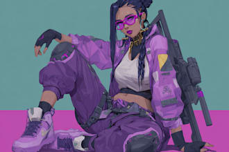 draw cyberpunk character art