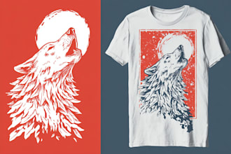 make linocut or cartoon illustration for t shirts
