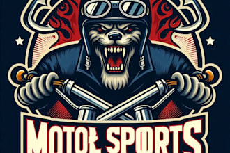 design high quality vintage motor sports logo with t shirt design