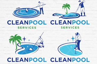 design a unique and professional pool, swimming pool logo for your business