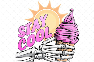 create high quality cartoon ice cream logo