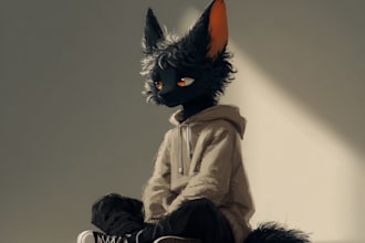 create custom anime style furry art for personas