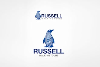 design walking tours up running logo