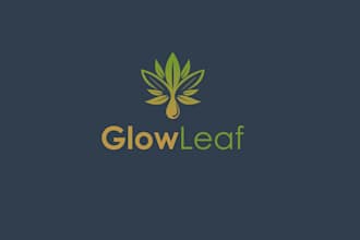 design glow leaf health wellness supplement company logo