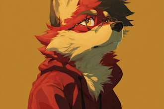 draw furry art or fursona, original furry character